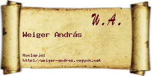Weiger András névjegykártya