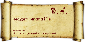 Weiger András névjegykártya